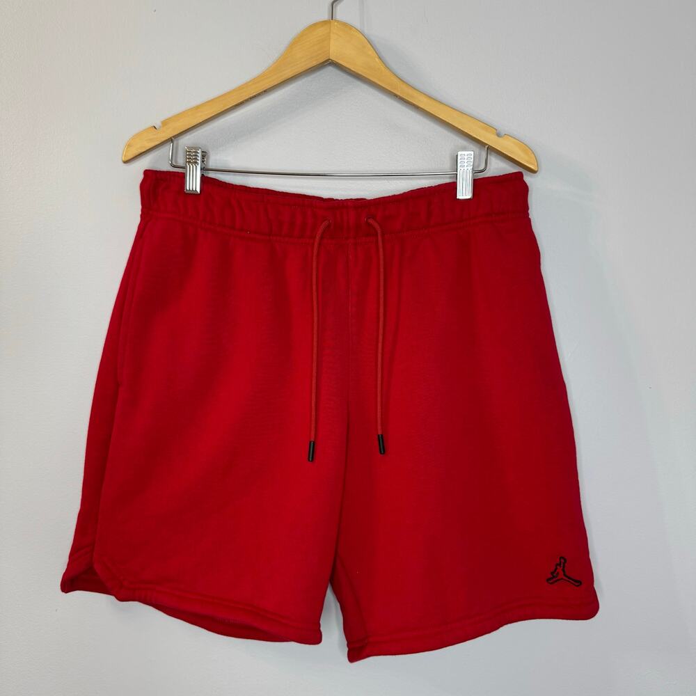 Nike Jordan Shorts Mens L Essentials Fleece Sweats Streetwear Relax Red